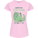 My Dinosaur Ate Your Unicorn T-Rex Funny Womens Petite Cut T-Shirt Light Pink