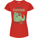My Dinosaur Ate Your Unicorn T-Rex Funny Womens Petite Cut T-Shirt Red