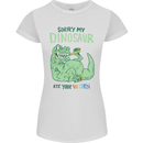 My Dinosaur Ate Your Unicorn T-Rex Funny Womens Petite Cut T-Shirt White