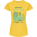 My Dinosaur Ate Your Unicorn T-Rex Funny Womens Petite Cut T-Shirt Yellow