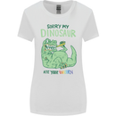 My Dinosaur Ate Your Unicorn T-Rex Funny Womens Wider Cut T-Shirt White