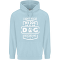 My Dog Rescued Me Funny Childrens Kids Hoodie Light Blue