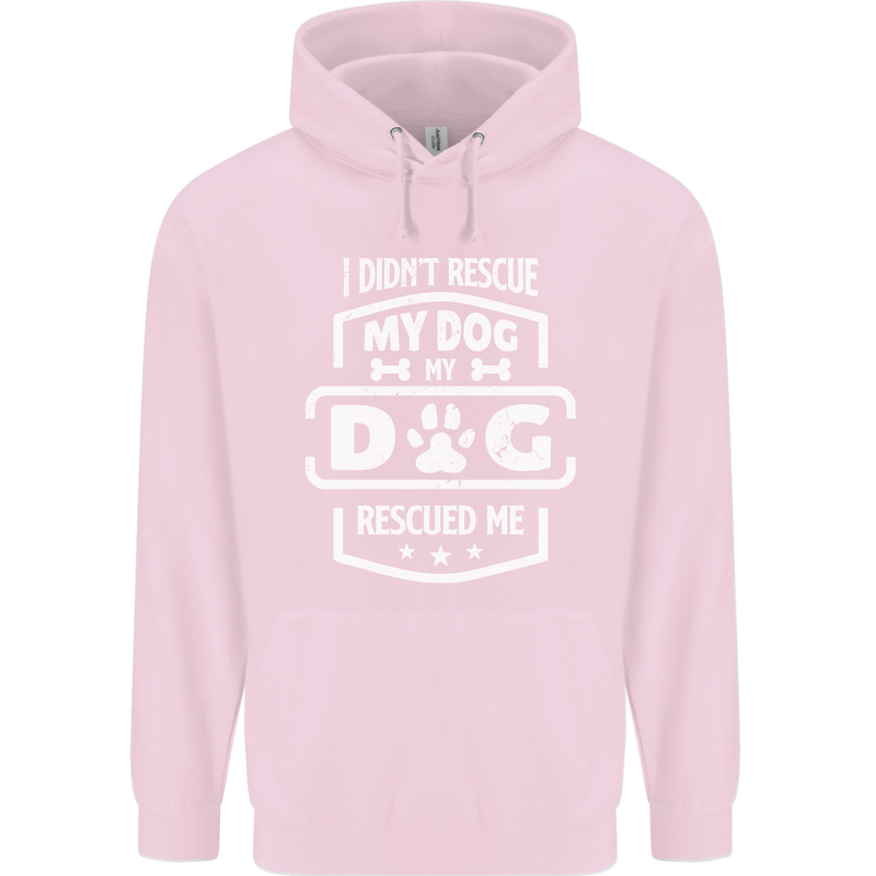 My Dog Rescued Me Funny Childrens Kids Hoodie Light Pink