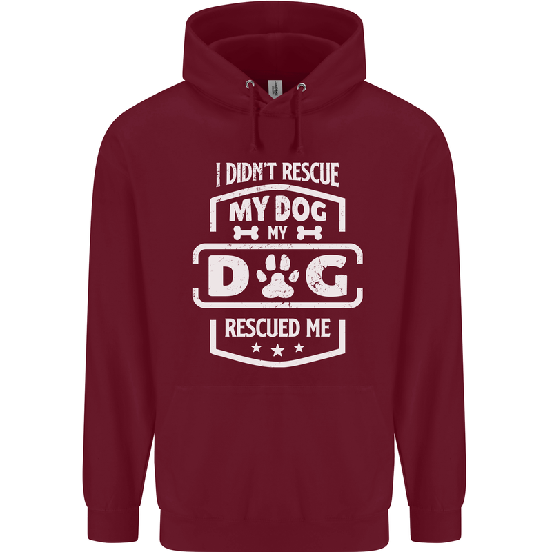 My Dog Rescued Me Funny Childrens Kids Hoodie Maroon