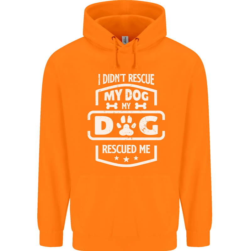 My Dog Rescued Me Funny Childrens Kids Hoodie Orange