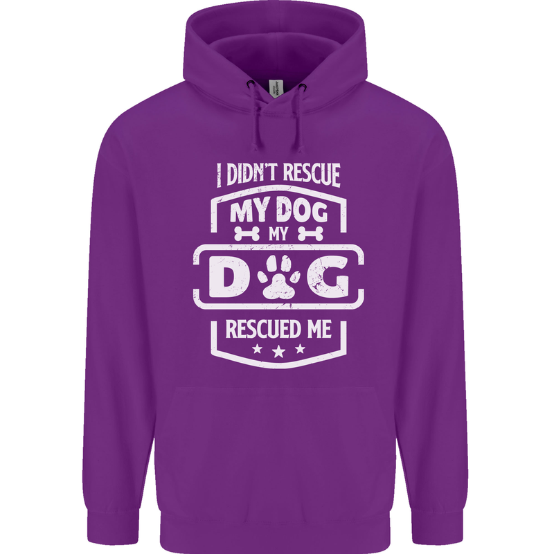 My Dog Rescued Me Funny Childrens Kids Hoodie Purple