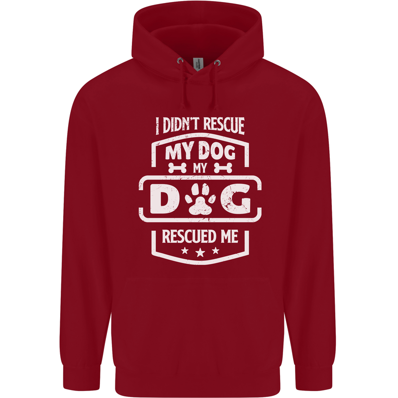 My Dog Rescued Me Funny Childrens Kids Hoodie Red