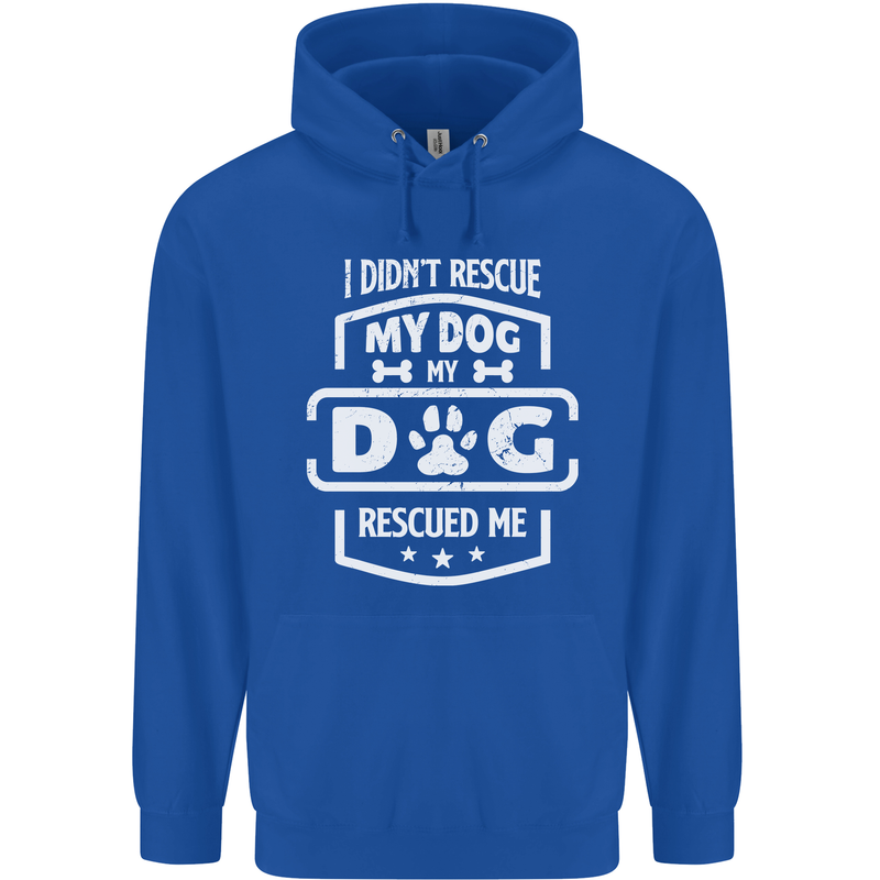 My Dog Rescued Me Funny Childrens Kids Hoodie Royal Blue
