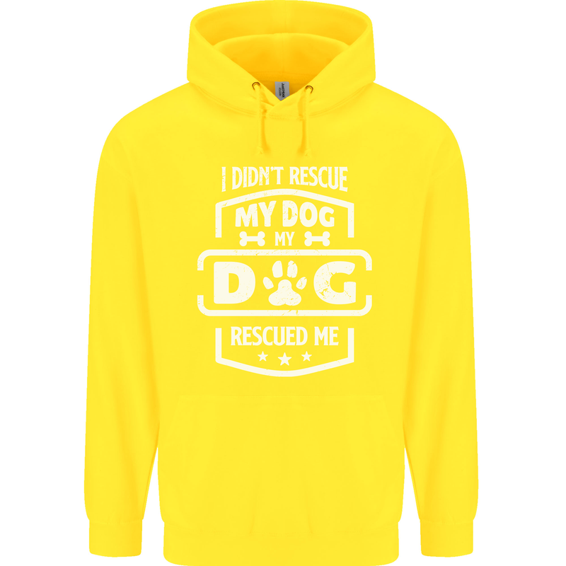 My Dog Rescued Me Funny Childrens Kids Hoodie Yellow