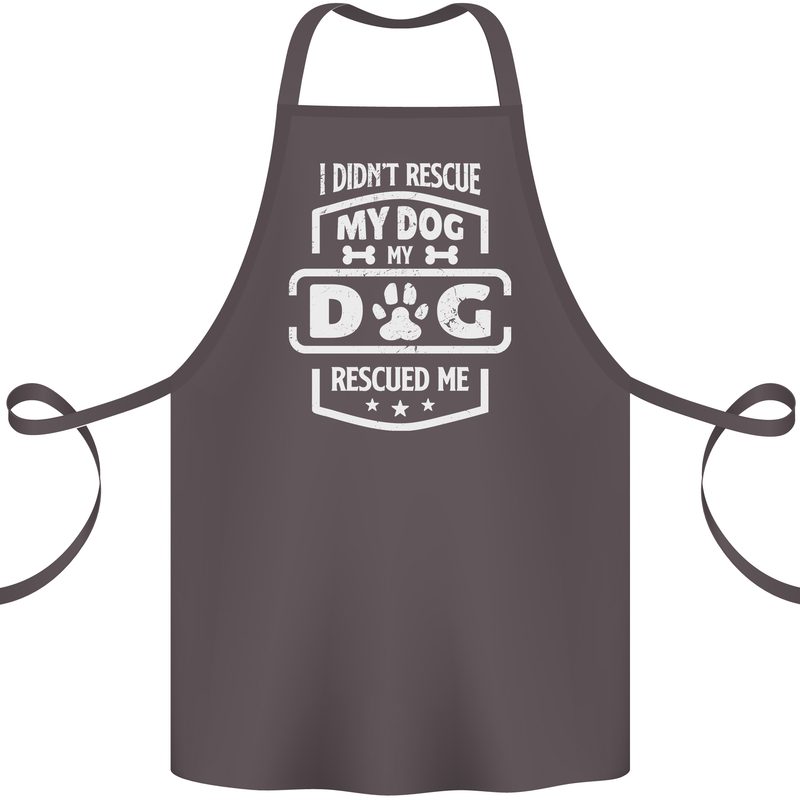My Dog Rescued Me Funny Cotton Apron 100% Organic Dark Grey