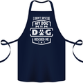 My Dog Rescued Me Funny Cotton Apron 100% Organic Navy Blue