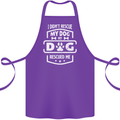 My Dog Rescued Me Funny Cotton Apron 100% Organic Purple