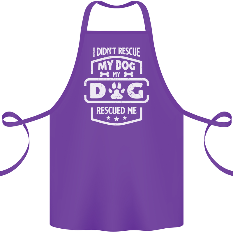 My Dog Rescued Me Funny Cotton Apron 100% Organic Purple