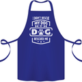 My Dog Rescued Me Funny Cotton Apron 100% Organic Royal Blue