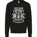 My Dog Rescued Me Funny Kids Sweatshirt Jumper Black
