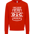 My Dog Rescued Me Funny Kids Sweatshirt Jumper Bright Red