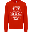 My Dog Rescued Me Funny Kids Sweatshirt Jumper Bright Red