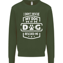 My Dog Rescued Me Funny Kids Sweatshirt Jumper Forest Green