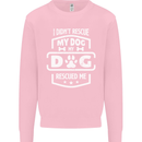 My Dog Rescued Me Funny Kids Sweatshirt Jumper Light Pink
