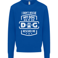 My Dog Rescued Me Funny Kids Sweatshirt Jumper Royal Blue