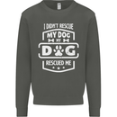 My Dog Rescued Me Funny Kids Sweatshirt Jumper Storm Grey