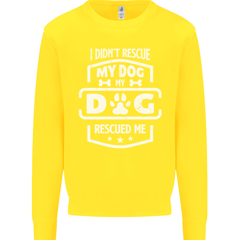 My Dog Rescued Me Funny Kids Sweatshirt Jumper Yellow