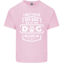My Dog Rescued Me Funny Kids T-Shirt Childrens Light Pink