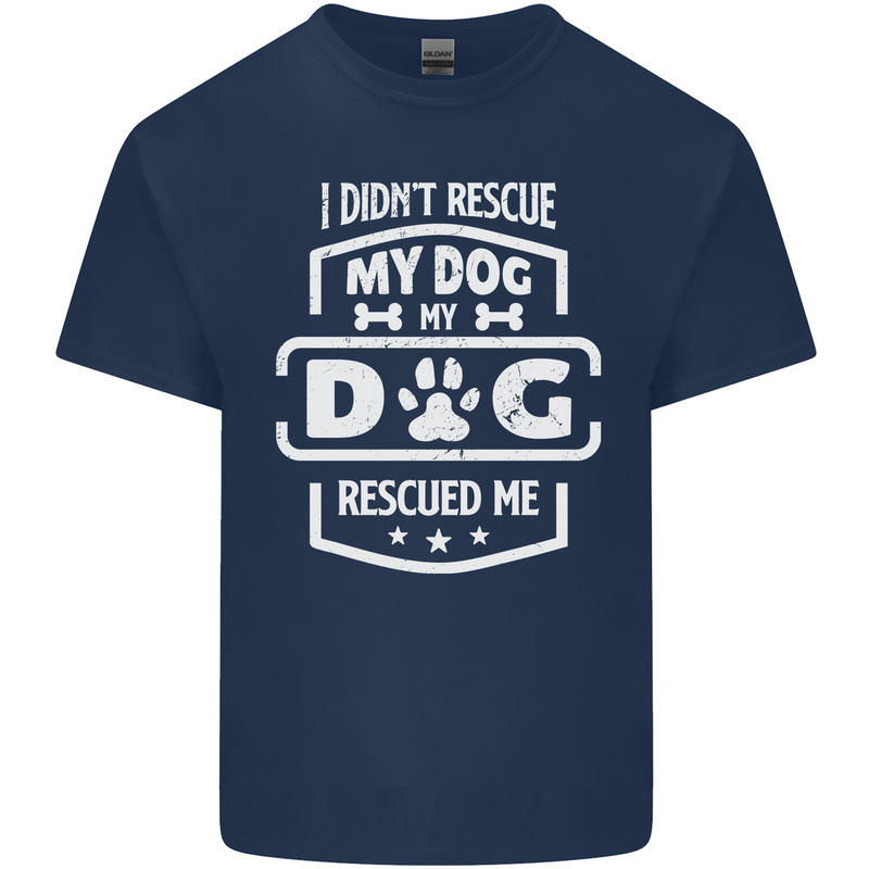 My Dog Rescued Me Funny Kids T-Shirt Childrens Navy Blue
