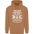 My Dog Rescued Me Funny Mens 80% Cotton Hoodie Caramel Latte