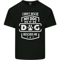 My Dog Rescued Me Funny Mens Cotton T-Shirt Tee Top Black