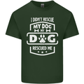 My Dog Rescued Me Funny Mens Cotton T-Shirt Tee Top Forest Green