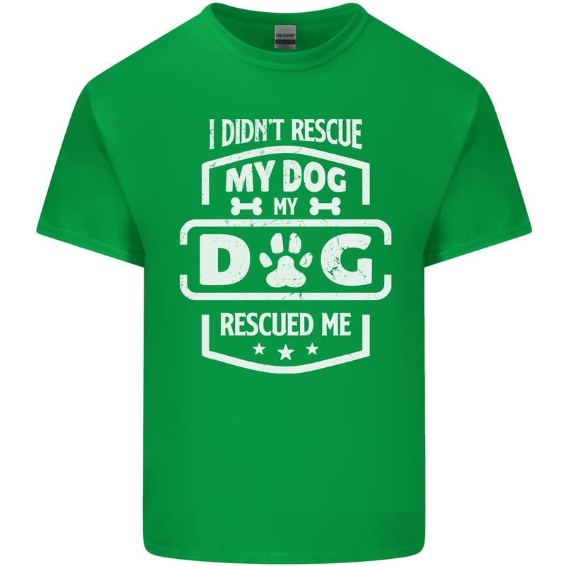 My Dog Rescued Me Funny Mens Cotton T-Shirt Tee Top Irish Green