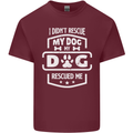 My Dog Rescued Me Funny Mens Cotton T-Shirt Tee Top Maroon