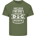 My Dog Rescued Me Funny Mens Cotton T-Shirt Tee Top Military Green