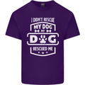 My Dog Rescued Me Funny Mens Cotton T-Shirt Tee Top Purple