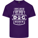 My Dog Rescued Me Funny Mens Cotton T-Shirt Tee Top Purple