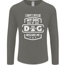 My Dog Rescued Me Funny Mens Long Sleeve T-Shirt Charcoal