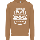 My Dog Rescued Me Funny Mens Sweatshirt Jumper Caramel Latte