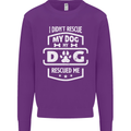 My Dog Rescued Me Funny Mens Sweatshirt Jumper Purple