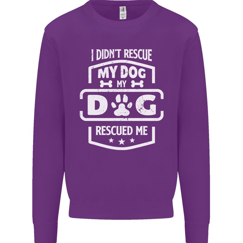 My Dog Rescued Me Funny Mens Sweatshirt Jumper Purple
