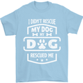 My Dog Rescued Me Funny Mens T-Shirt Cotton Gildan Light Blue