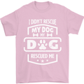 My Dog Rescued Me Funny Mens T-Shirt Cotton Gildan Light Pink