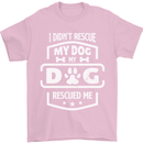 My Dog Rescued Me Funny Mens T-Shirt Cotton Gildan Light Pink