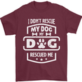 My Dog Rescued Me Funny Mens T-Shirt Cotton Gildan Maroon