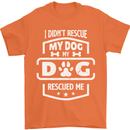 My Dog Rescued Me Funny Mens T-Shirt Cotton Gildan Orange