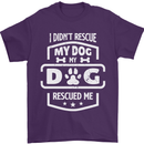 My Dog Rescued Me Funny Mens T-Shirt Cotton Gildan Purple