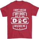 My Dog Rescued Me Funny Mens T-Shirt Cotton Gildan Red