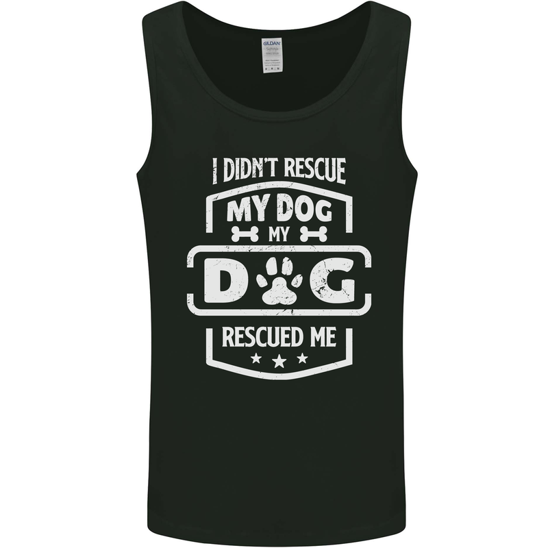 My Dog Rescued Me Funny Mens Vest Tank Top Black