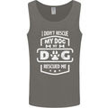 My Dog Rescued Me Funny Mens Vest Tank Top Charcoal