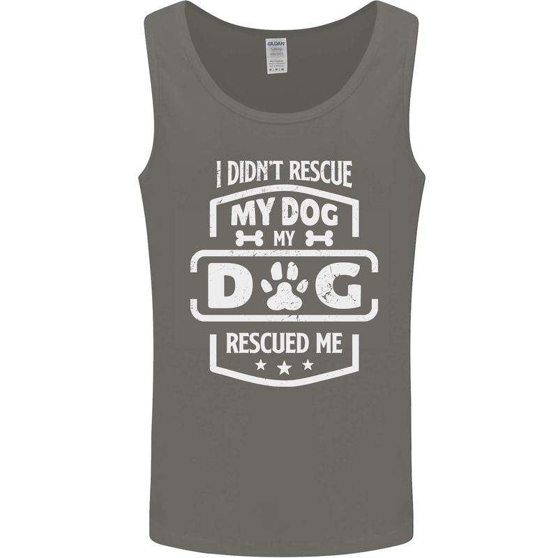 My Dog Rescued Me Funny Mens Vest Tank Top Charcoal